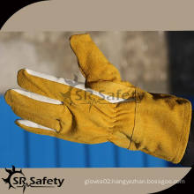 SRSAFETY long yellow cow leather gloves welding